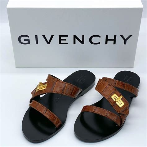 givenchy eden croc-embossed leather slides|Givenchy Eden Croc.